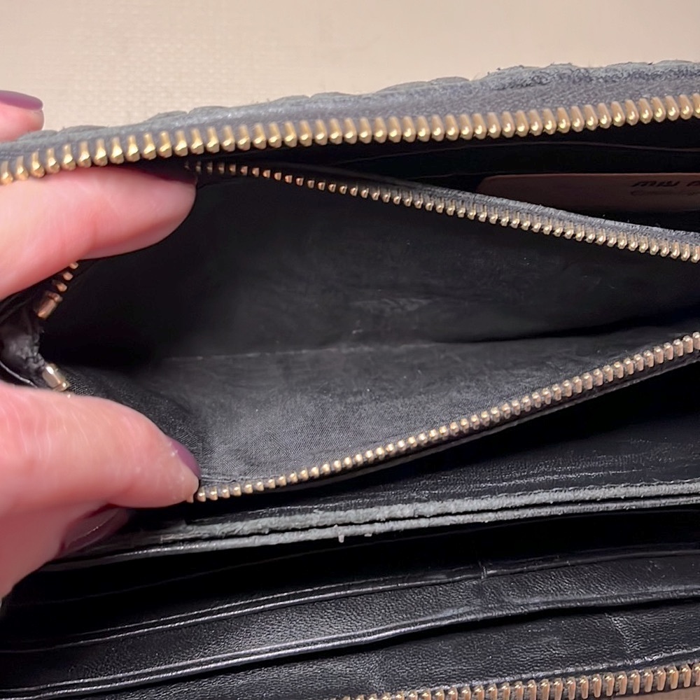 Miu Miu Quilted Black Leather Wallet - image 4